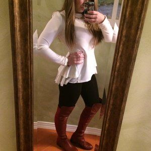 🌞White Flouncy Long Sleeve Top🌞